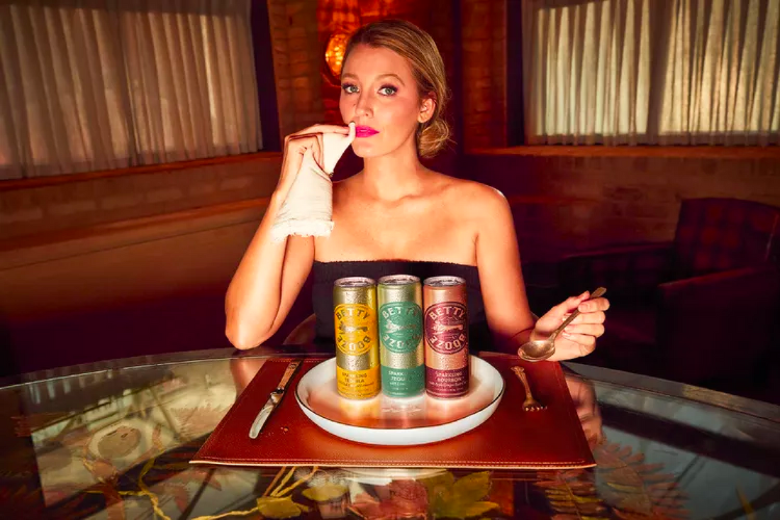Blake Lively with Betty Booze Cans